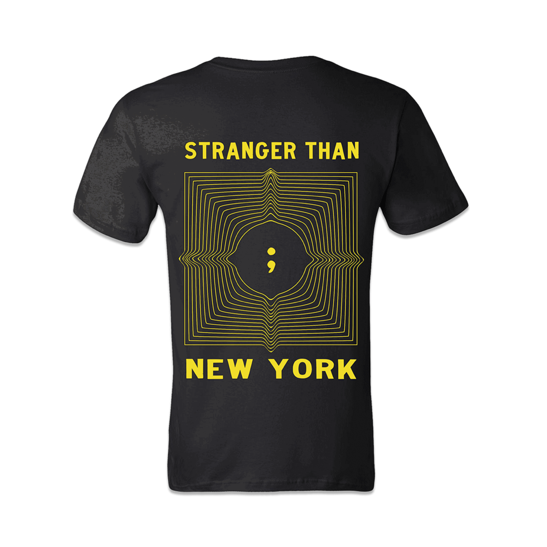 Stranger Than events clothing brand tee-shirt black print design back